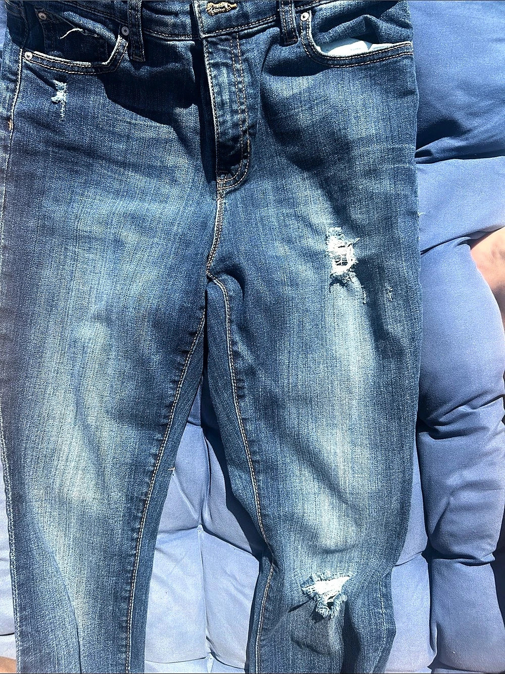 Gap High Rise Legging Distressed High Rise Jeans in Blue - Picture 5 of 6